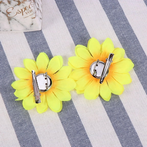 WHAMVOX  2 Pcs Sunflower Hair Accessories Decoration Brooch Hairpin Barrettes