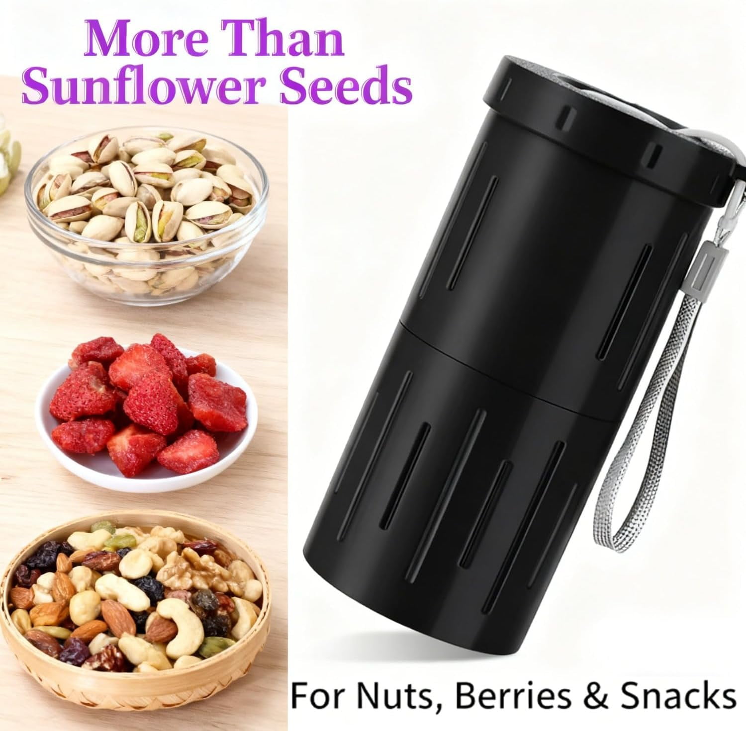 Portable Sunflower Seed Spit Cup with Shell Storage, 3D Printed Compartment Snack Container for Pistachios & Seeds, Mess-Free Snacking for Car, Travel, Baseball Games (Green)