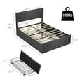 thumbnail image 4 of Platform Bed Frame with Headboard & 4 Storage Drawers, Button Upholstered Wood Bed Frame, Queen Size, 4 of 7