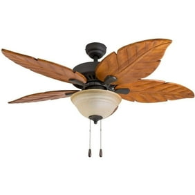 Ecosure Aruba 52 Inch Tropical Bronze Indoor Ceiling Fan With Hand Carved Wooden Blades And Remote Control