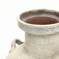 thumbnail image 6 of LuxenHome Rustic Off-White with Gray 12.4-Inch Tall Terracotta Urn Vase, 6 of 10