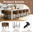 thumbnail image 2 of ClinQ 26" Counter Height Bar Stools Set of 3, PU Leather Barrel Bar Chairs with Back and Arms for Kitchen Island, Brown, 2 of 10