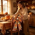 thumbnail image 5 of Fall Harvest Season Thanksgiving Bow Wreath Accessory Vintage Plaid Pumpkin Maple Leaf Ribbon Bow Indoor Fall Home Decoration, 5 of 6