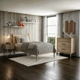 thumbnail image 2 of Camaflexi Mid Century Platform Bed Wood Panel Bed Frame with Headboard, Twin, Light Oak, 2 of 8