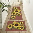 thumbnail image 5 of Rust Red Sunflower Farmhouse Kitchen Rugs Set 2 Piece Colorful Fall Flowers Seasonal Decorative Rug for Kitchen Low-Profile Floor Mats Decorations for Home Kitchen 17x48+17x30 Inches, 5 of 6