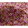 thumbnail image 4 of oneOone Viscose Chiffon Maroon Fabric Leaves & Flowers Floral Sewing Fabric By The Yard Printed Diy Clothing Sewing Supplies 42 Inch Wide, 4 of 4
