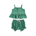 thumbnail image 2 of ITFABS Baby Girls 2 Piece Clothes Set, Wave Point Print Suspender Top and Short, 2 of 9