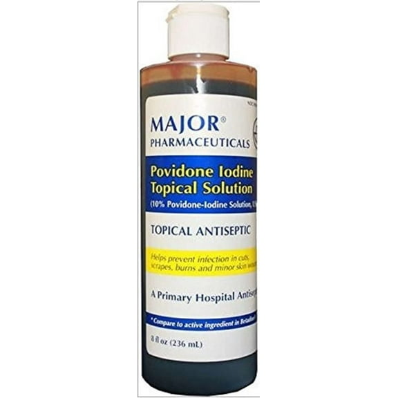 Major Povidone Iodine Topical Antiseptics Solution 8 oz, 2-Pack