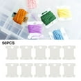 thumbnail image 4 of BUYISI 50 Pcs Plastic Thread Holder Bobbins Spool Thread Card Embroidery Floss Diy Stitch Organizer Holder Sewing Tools White, 4 of 5