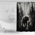 thumbnail image 4 of Extra Long Shower Curtain 72x96 Inch, Rustic Black Bear Shower Curtain Waterproof Bathroom Decor Country Cabin Forest Wildlife Fabric Bath Curtain Set Accessories with Hooks, 4 of 6