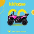 thumbnail image 2 of Kidzone 6V Ride on ATV, Battery Powered 4-Wheeler Electric Vehicle for Toddlers w/ Bluetooth, USB, Storage Box, LED Headlight, Safe Speed 1.5-2 km/h, Ages 18+ Months - Pink, 2 of 7
