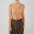 thumbnail image 3 of Xuemjiao Womens T Shirts Thermal Tops for Women Lined Shirt Long Sleeve Base Layer V Neck Women's T Shirt Womans Blouse Blusas Mujer (Beige,XL), 3 of 4