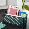 thumbnail image 2 of Mainstays Narrow Black Decorative Plastic Storage Basket, 13.6 in x 5.5 in x 5.1 in, 2 of 5