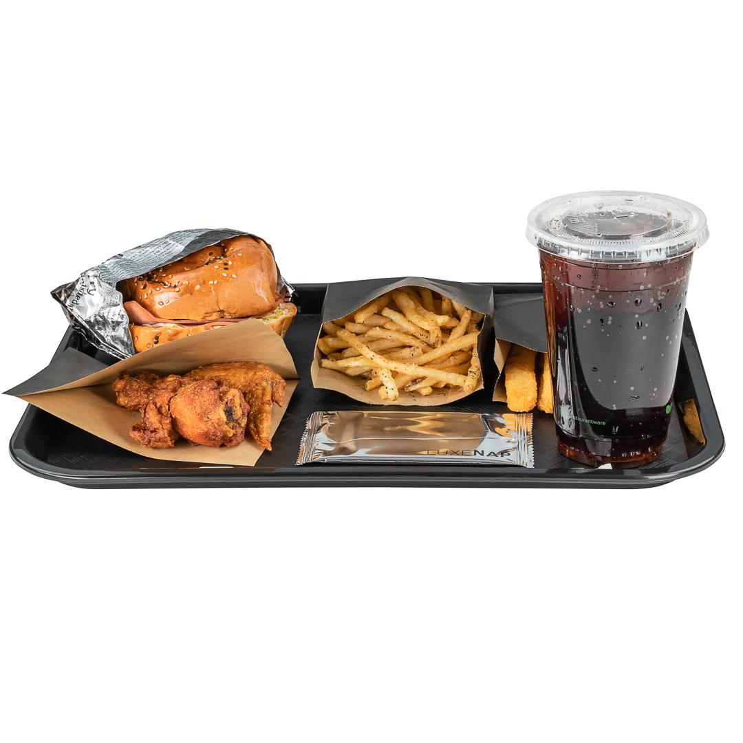 Choice 12 x 16 Orange Plastic Fast Food Tray - 12/Pack