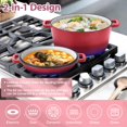 thumbnail image 4 of Cast iron Dutch oven with frying pan lid, 2-in-1 cast iron bread and frying pan cookware, double handle design, suitable for baking bread, frying, camping, 5 quarts, 4 of 7