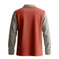 thumbnail image 6 of MIXUE Polo Shirts For Men Autumn Winter Color Block Print Lapel Button Down Long Sleeve Casual Tops Activewear,Orange,XXXL, 6 of 9