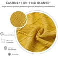 thumbnail image 3 of Fringed t-ullfilt linen, solid color and scottish-nordic yellow, blanket, fashion, soft blanket sofa decorative throws 130*200+15CM sh, 3 of 5