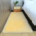 thumbnail image 3 of Fluffy Area Rugs 2 x 5ft Soft Beige Yellow Shaggy Faux Fur Sheepskin Rug Comfortable Plush Carpet Bedroom Living Room Floor Mats, 3 of 7