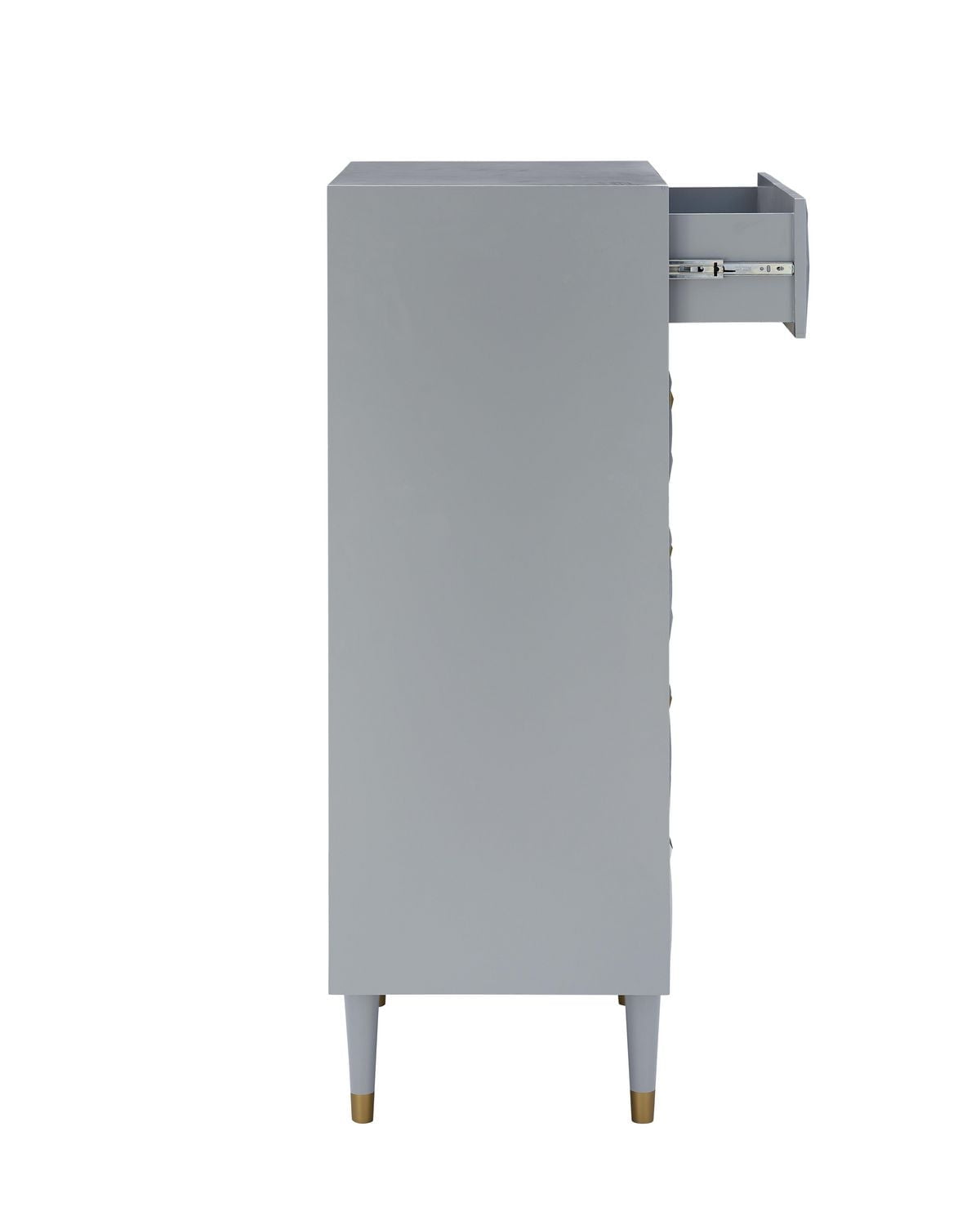 Geometric Five Drawer Chest, Grey