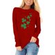thumbnail image 2 of Uootdi St Patricks Day Long Sleeve Shirts for Women Retro Lucky Clover Tshirt Irish Shamrock Graphic Tee Tops Gift, 2 of 5