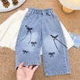 thumbnail image 6 of ATOGUTA Wide Leg Jeans for Girls Denim Elastic Wasit Wide Leg Baggy Jean Trendy Preppy Pants Kids Clothes with Pockets Size 1T-11, Blue, 6 of 7