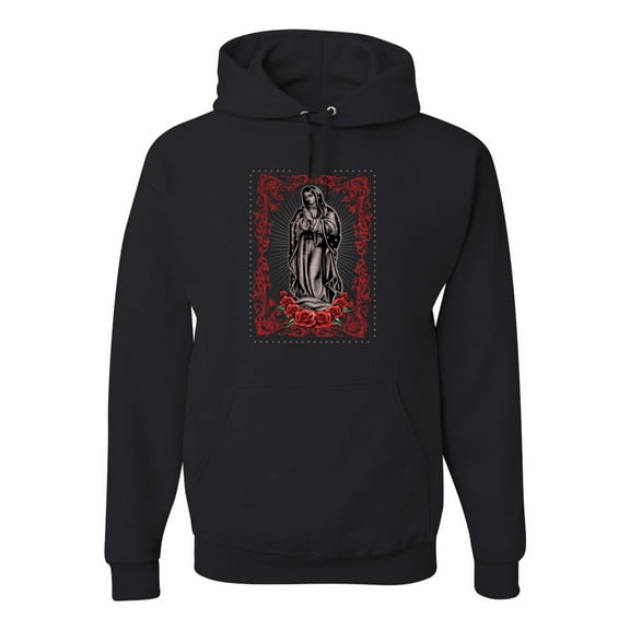 Our Lady of Guadalupe Blessed Virgin Mary Religious Inspirational/Christian Unisex Graphic Hoodie Sweatshirt, Black, Small
