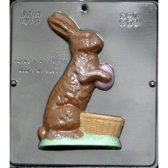 Candy Molds N More 2-Cavity Bunny Easter Chocolate Candy Mold, Facing Right 803