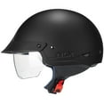 GLX M14 Cruiser Scooter Motorcycle Half Helmet With Free Tinted Retractable Visor DOT Approved