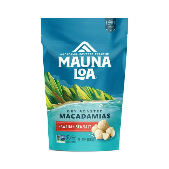 Mauna Loa Hawaiian Sea Salt Macadamias, Gluten-Free, Keto Friendly, 4 oz. Bag