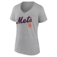 thumbnail image 2 of Women's Gray New York Mets Team Lockup V-Neck T-Shirt, 2 of 3