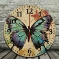 thumbnail image 2 of Chilfamy Butterfly Round Wooden Wall Clock 10 Inch Home Decor 10x10in, 2 of 8
