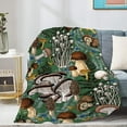 thumbnail image 5 of Dark Wild Forest Mushrooms Customized Blanket Soft and Lightweight Flannel Throw Suitable for Use in Bed, Living Room and Travel 60"x50" for Teens, 5 of 6