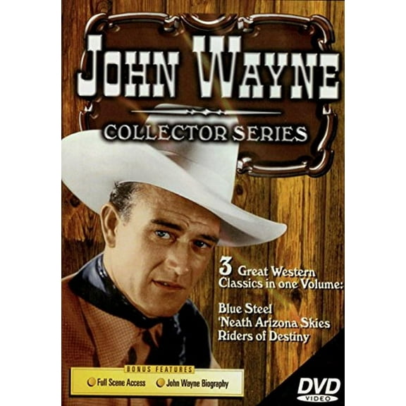 John Wayne Collector Series: Blue Steel, Riders of Destiny, 'Neath Arizona Skies (DVD, 2001)