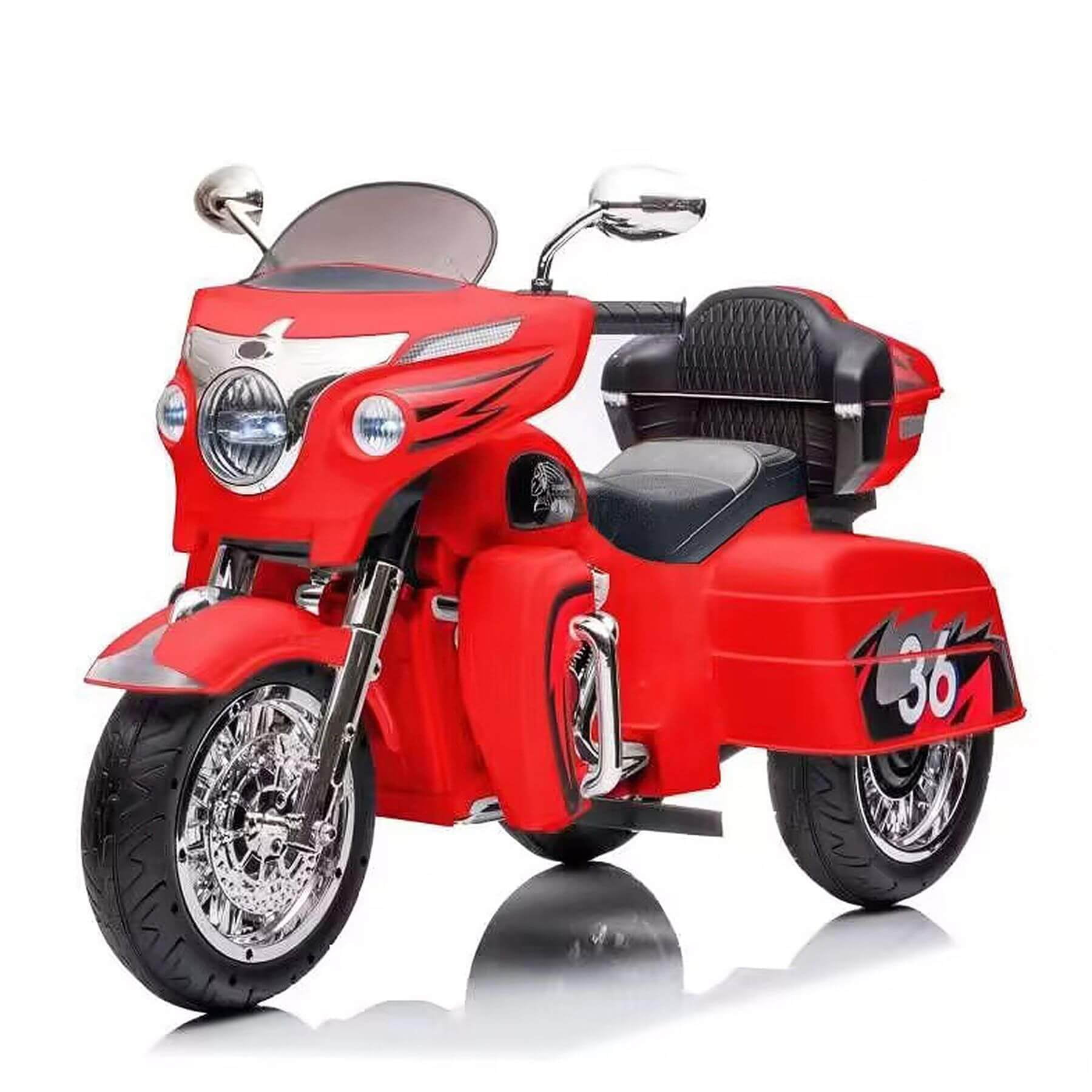 Tamco 12V Kids Electric Ride On Motorcycle with Two Seat and 3 Wheels, Red