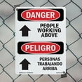 thumbnail image 4 of People Working Above Bilingual OSHA Danger Rigid Plastic Sign 24 Inch x 18 Inch - 10 Pack, 4 of 8