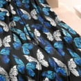 thumbnail image 3 of Blue White Butterfly Pattern Blanket,Comfortable Soft Flannel Throw Blanket,All Season,Warm Lightweight Blankets for Sofa Bed Couch Living Room Chair,30"x40", 3 of 4