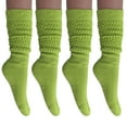 thumbnail image 3 of 3 Pairs Cotton Slouch Cotton Socks Extra Heavy and Extra Long Shoe Size 5-10 (Almond Green), 3 of 11