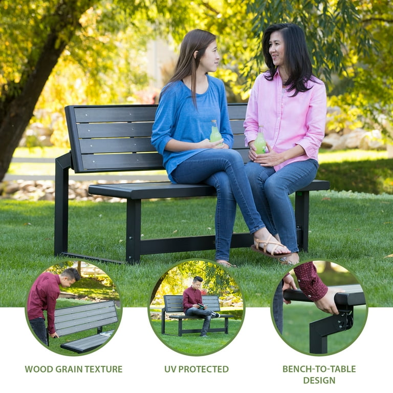 Lifetime Outdoor Convertible Bench, Harbor Gray 60253 - Walmart.com