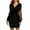 Black, variant on Women's Black Mesh Body Dress - V Neck, Long Sleeve, Slim Fit - Polyester Material for All-Day Comfort - US/UK/EU Sizes S-XL