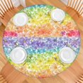 thumbnail image 2 of Pioneer Flower Floral Print Pattern Round Fitted Tablecloth with Elastic Edge,Dining Table Cover Waterproof,Outdoor Round Tablecloth for Camping,Dining,Indoor and Outdoor, 2 of 7
