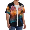 thumbnail image 2 of Balery Bioluminescent Underwater Flower Camisa Casual de Manga Corta con Botones para Hombre, Texturizada, Estilo Cubano, para Playa, Verano-Medium, 2 of 5