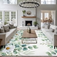 thumbnail image 3 of Green Eucalyptus Leaves Area Rugs 5'x7', Washable Small Throw Rugs for Laundry Room Playroom, Summer Botanical Daisy Floral Indoor Outdoor Rug Non-Slip Low Pile Carpet Runner Reversible Floor Mats, 3 of 8