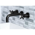 thumbnail image 2 of Kingston Brass KS8120BX Metropolitan Double-Handle 3-Hole Wall Mount Bathroom Faucet in Matte Black, 2 of 8