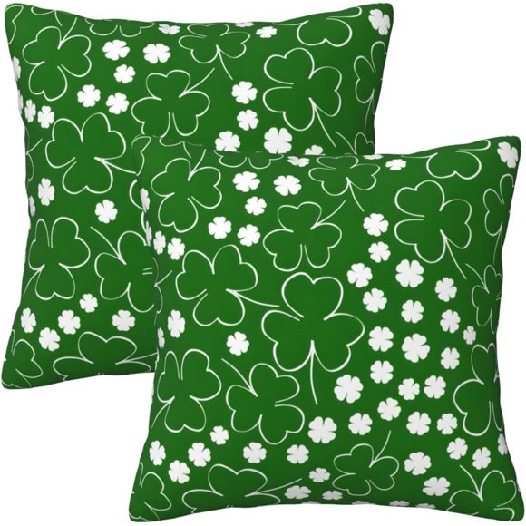 St Patrick''s Day Throw Pillow Covers Set of 2 Soft Pillow Case Protectors with Zipper Standard Size Pillowcase Square for Bed, Sofa, Living Room, Outdoor (20")