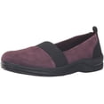 thumbnail image 2 of Easy Street Women's Lovey Flat, Wine Suede Leather/Black Gore, 6 W US, 2 of 6