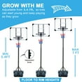 thumbnail image 3 of Basketball Goal Height Adjustable 54ft-7ft, Kids Youth Teenager Portable Basketball Hoop Court, Removeable Basketball System, 3 of 6