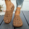 thumbnail image 2 of Beach Clog Mules for Women 2025 Summer Leather Comfortable Closed Toe Backless Wedge Walking Slipper Sandals, 2 of 6