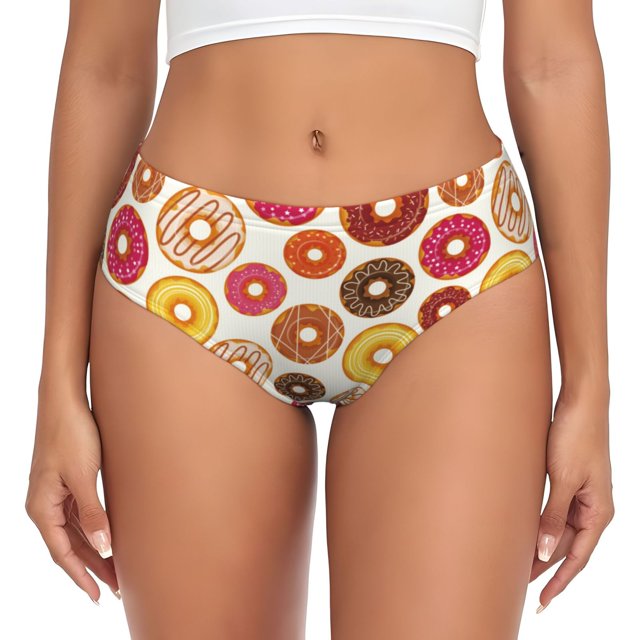 Fotbe Donut Calzones Estampados para Mujer – Ropa Interior de Algodón, Cómoda, Suave y Elástica-XX-Large