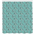 thumbnail image 3 of Forest Shower Curtain, Winter Season Christmas Tree Hand-Drawn in Geometric Style, Fabric Bathroom Set with Hooks, 69W X 70L Inches, Pale Blue Charcoal Grey and White, by Ambesonne, 3 of 3