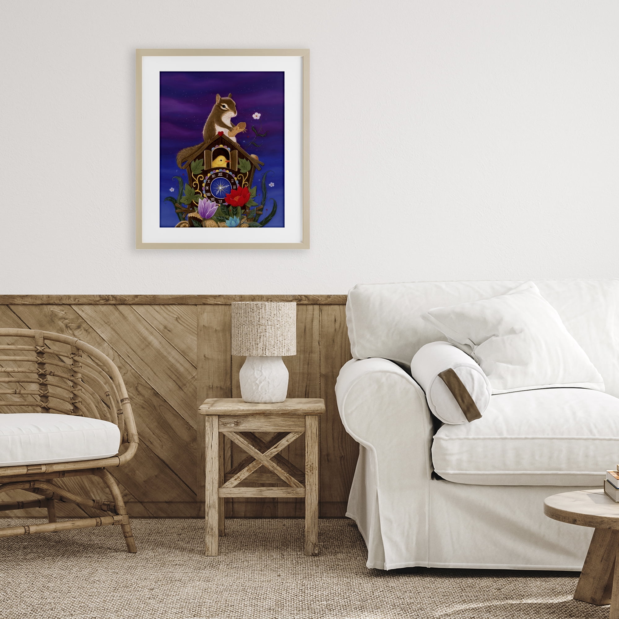 Stupell Industries Nighttime Snack Squirrel Birch Framed Print Under Glass, design by Gina Matarazzo